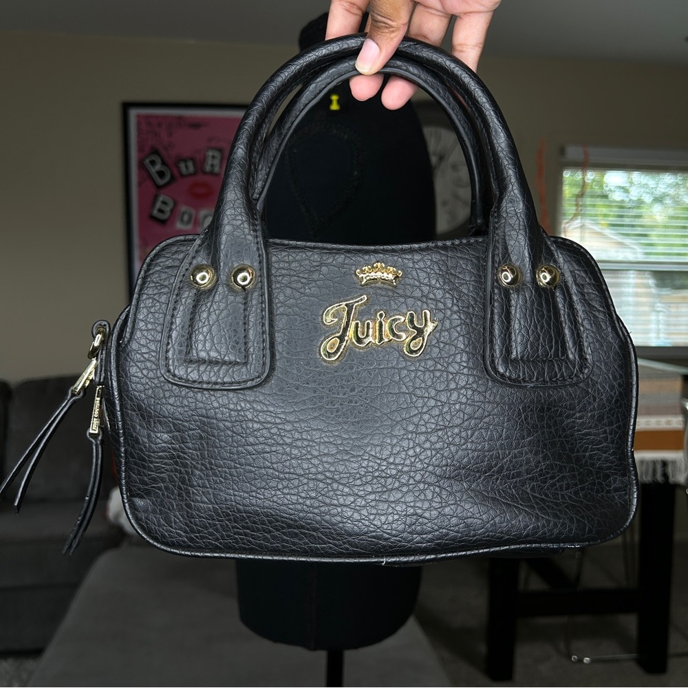 Vintage Juicy Couture Black Leather Mini Bag